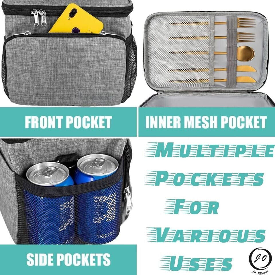 Thermal Insulated Lunch Bag Cool Bag Picnic Adult Kids Food Storage Lunch Box UK
