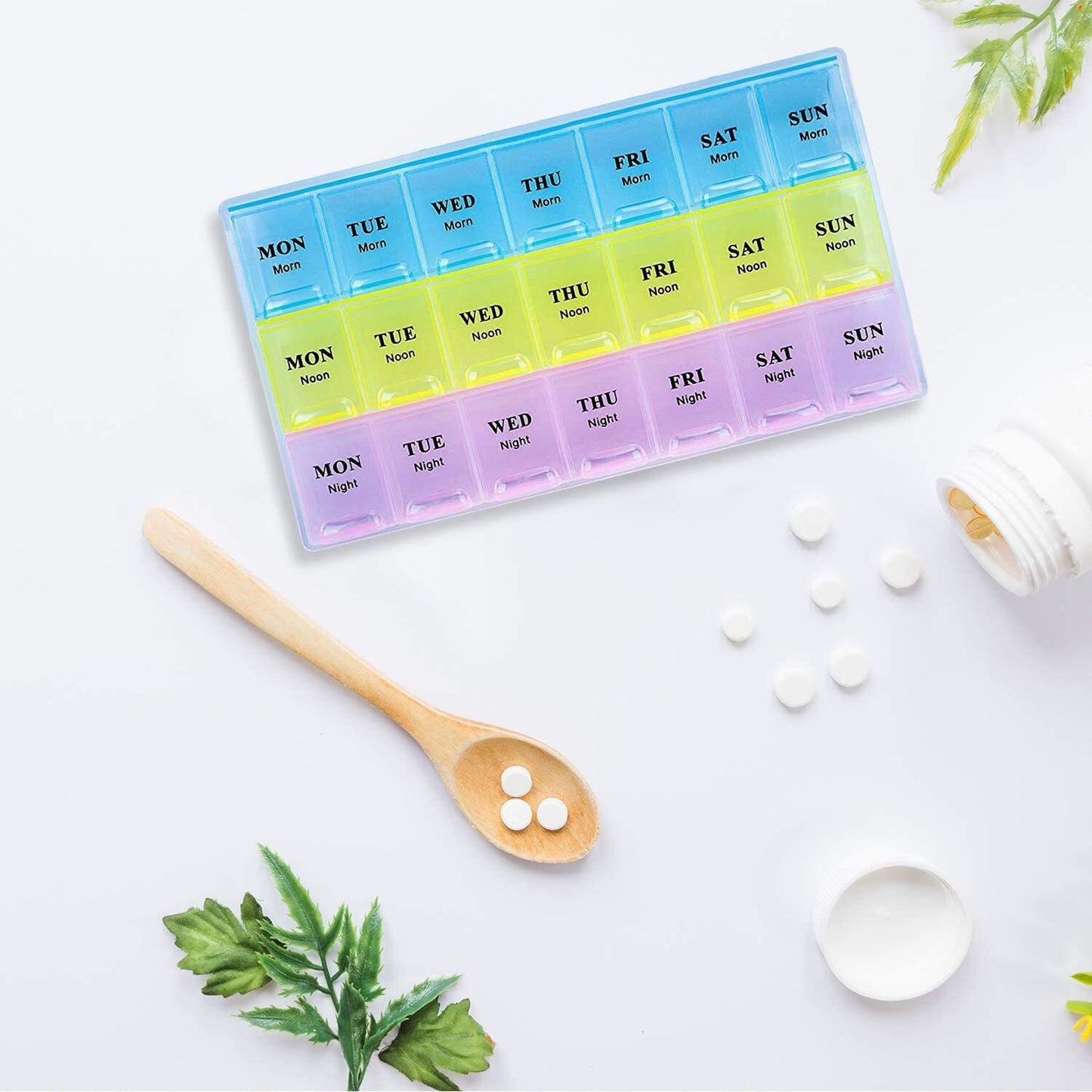 21 Slot Pill Storage Box 7 Days Medicine Weekly Tablet Holder Storage Organizer