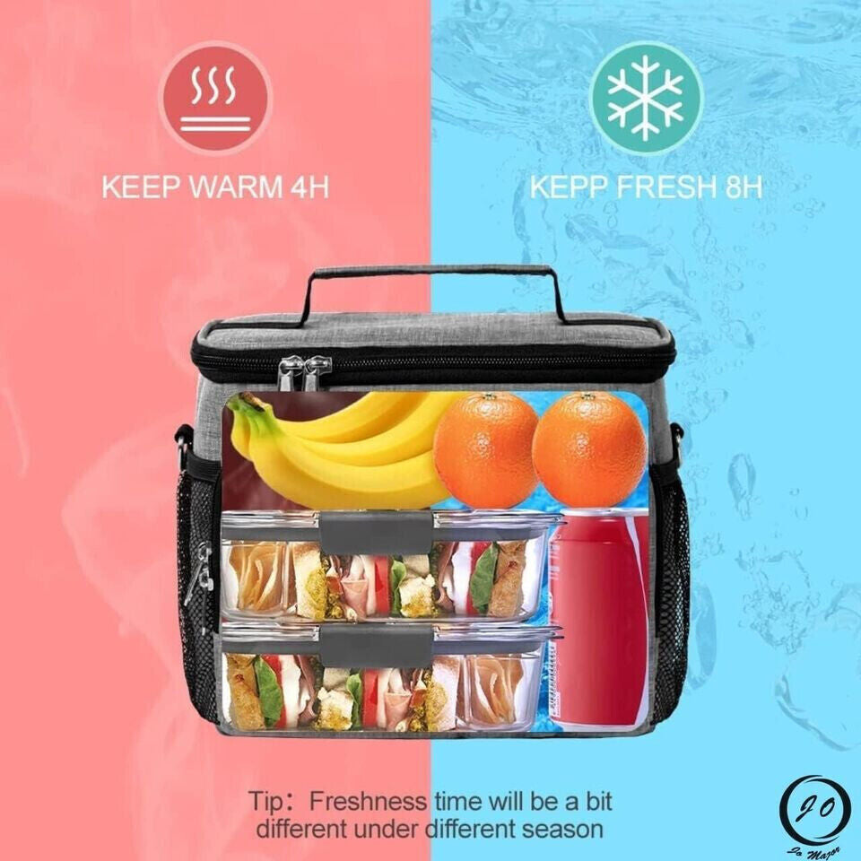 Thermal Insulated Lunch Bag Cool Bag Picnic Adult Kids Food Storage Lunch Box UK