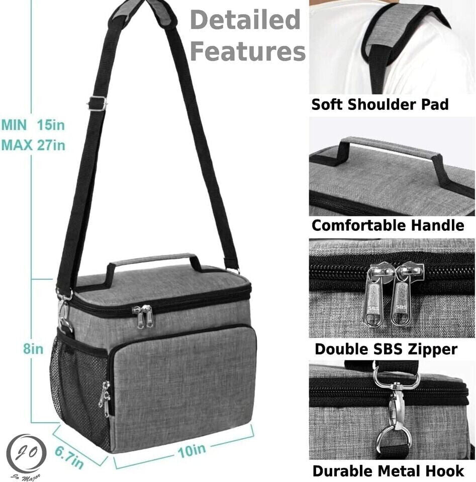 Thermal Insulated Lunch Bag Cool Bag Picnic Adult Kids Food Storage Lunch Box UK