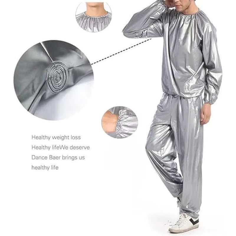 PVC Men Woman Sauna Suit Exercise Weight Loss Exercise Slimming Gym Fitness Workout Antirip Waterproof Sports Sweat Sauna Suit