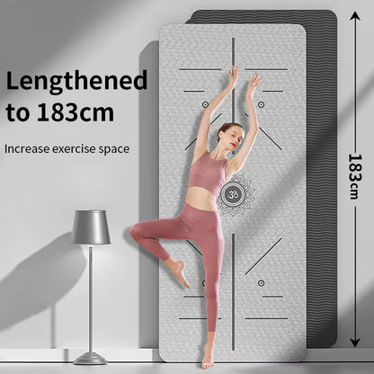 TPE Yoga Mat,Eco-Friendly Non-Slip Exercise & Fitness Mat for Men&Women with Carrying Strap, Home Workout Mat for Yoga,Pilates