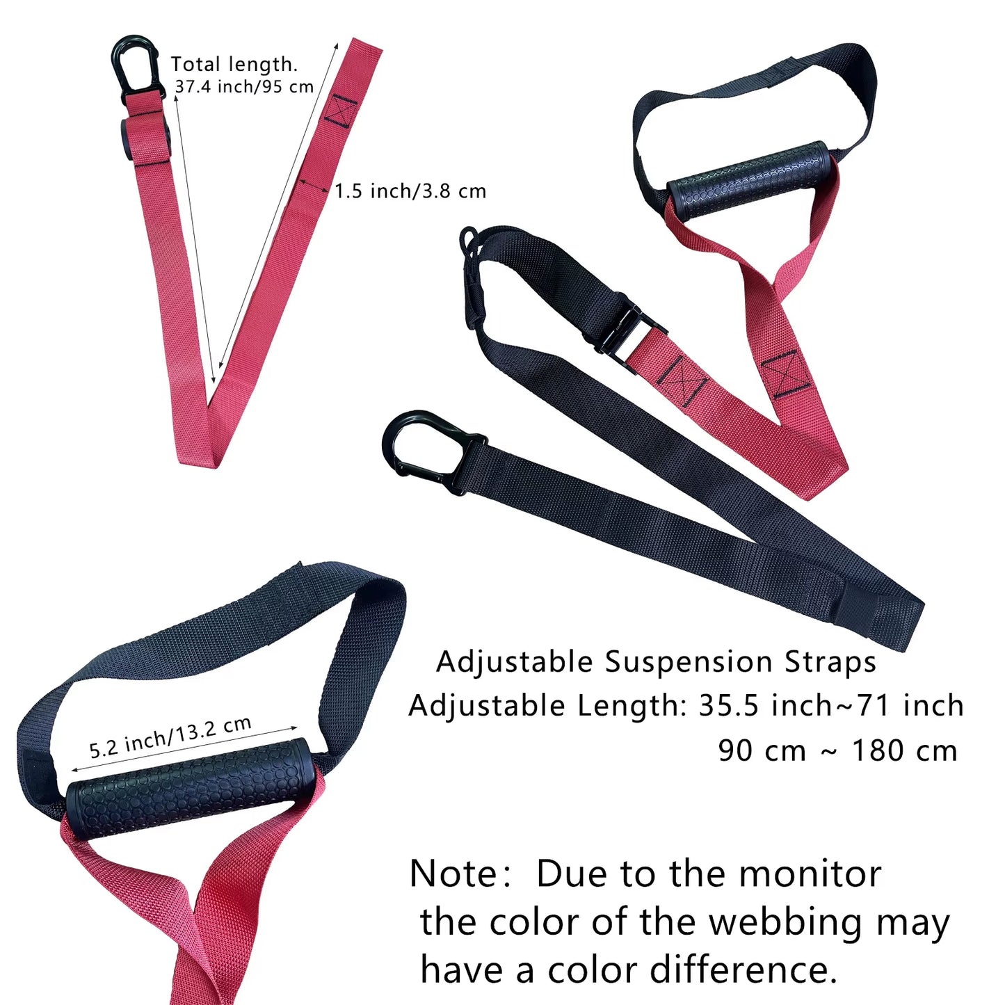 Home Resistance Training Kit | Total Body Workout with Suspension Trainer Bands, Handles | Complete Home Fitness Equipment