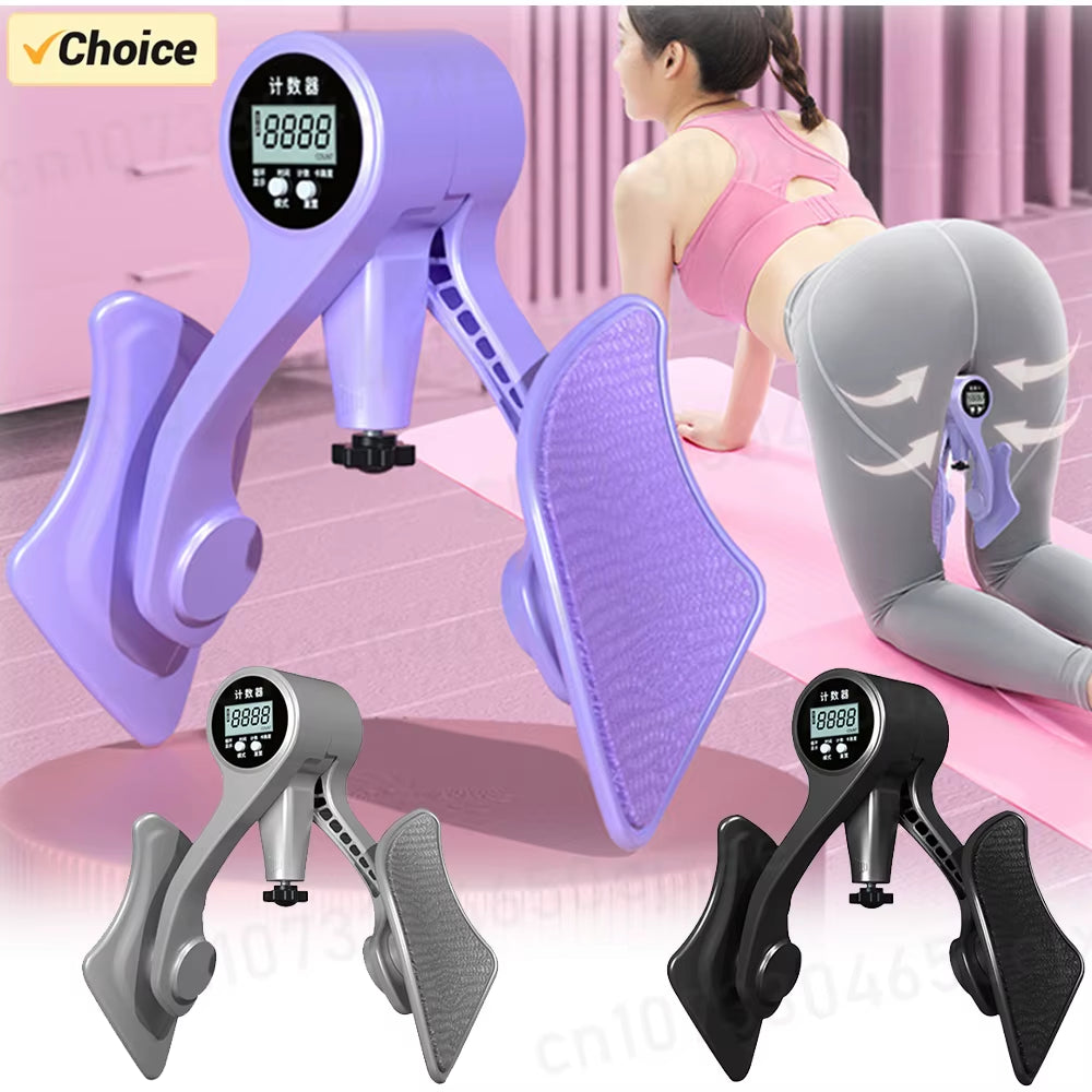 Digital Inner Thigh Exerciser with Counter Skinny Legs Clip Strength Adjustable Men Women Yoga for Home Fitness Equipment