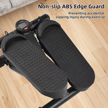 Stepper Exercise Machine 100Kg Stair Stepper Mini Stepper for Exercise at Home with Resistance Bands LCD Display for Fitness