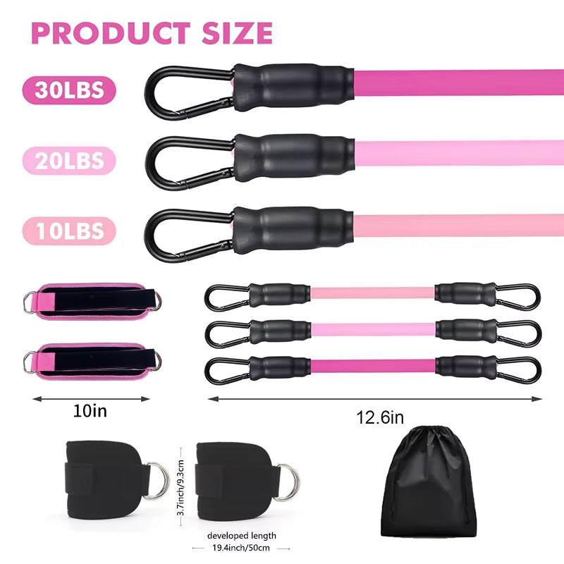 Ankle Straps Resistance Band Set Fitness Yoga Elastic Bands Hip Booty Thigh Squat Gym Leg Strength Ankle Cuff for Cable Machines