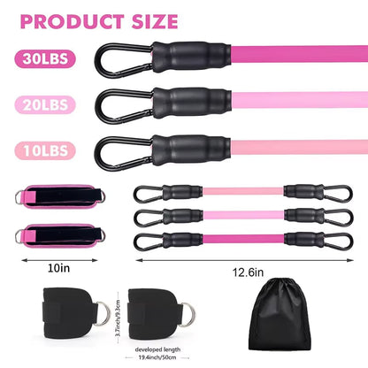 Ankle Straps Resistance Band Set Fitness Yoga Elastic Bands Hip Booty Thigh Squat Gym Leg Strength Ankle Cuff for Cable Machines
