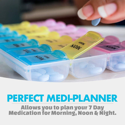 21 Slot Pill Storage Box 7 Days Medicine Weekly Tablet Holder Storage Organizer